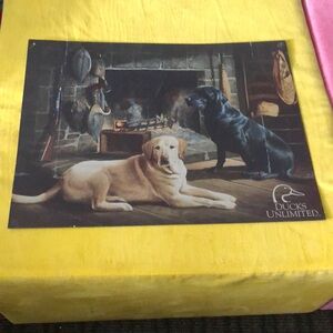 Metal Sign of a Yellow Lab & a Black Lab